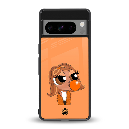 orange tote powerpuff girl back phone cover | glass case for google pixel 8 pro