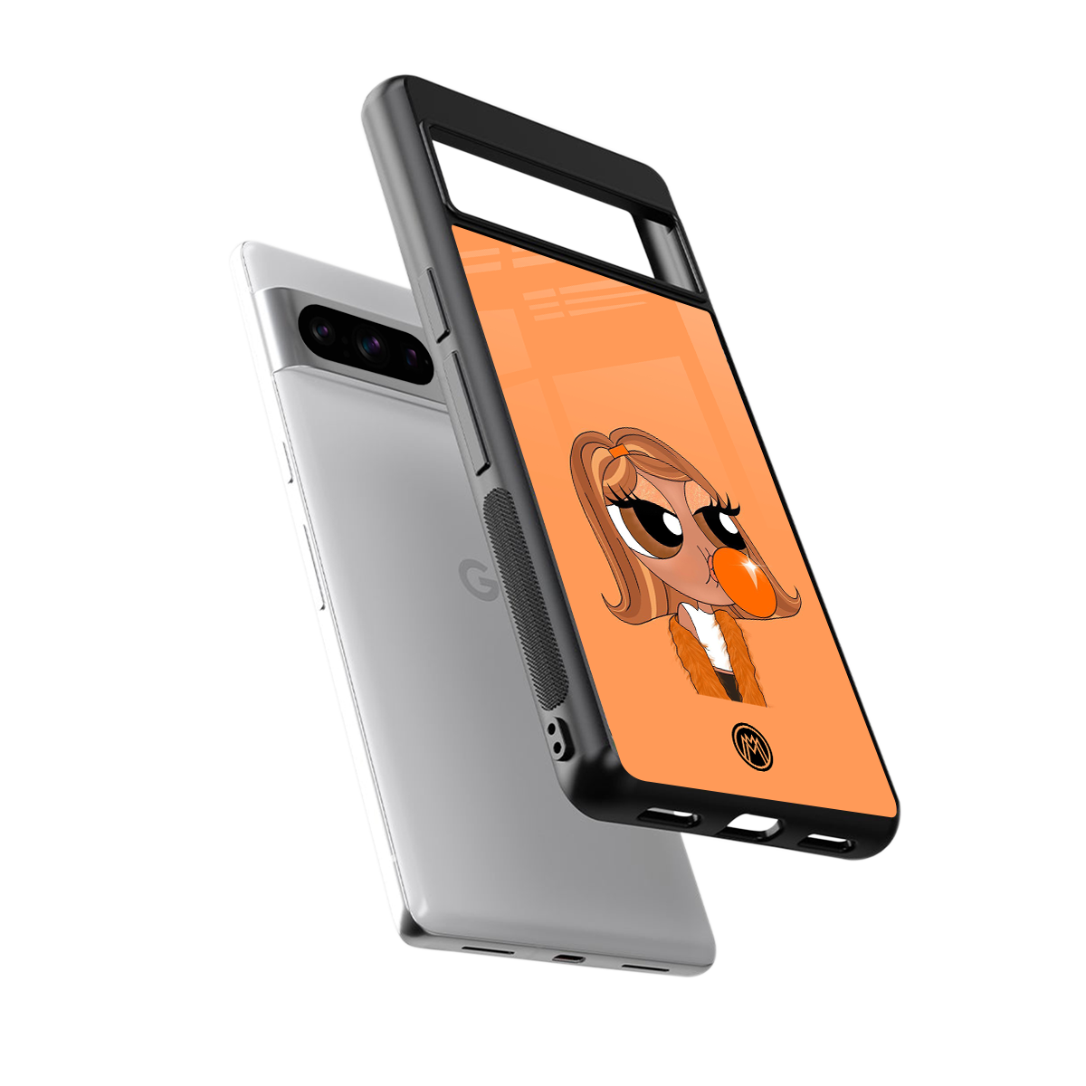orange tote powerpuff girl back phone cover | glass case for google pixel 8 pro