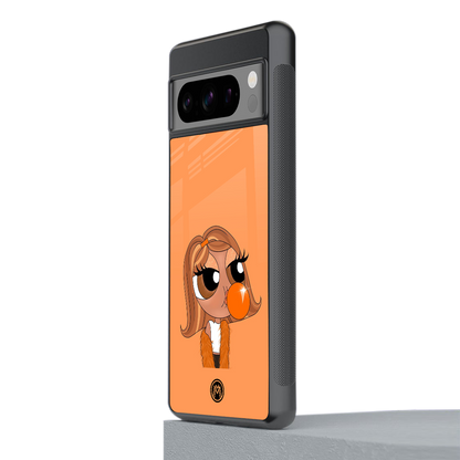orange tote powerpuff girl back phone cover | glass case for google pixel 8 pro