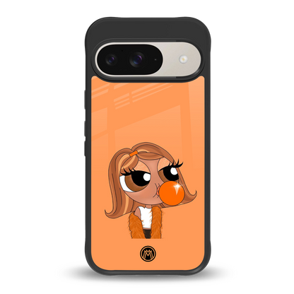 orange tote powerpuff girl back phone cover | glass case for google pixel 9