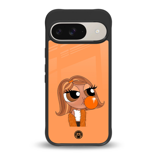 orange tote powerpuff girl back phone cover | glass case for google pixel 9