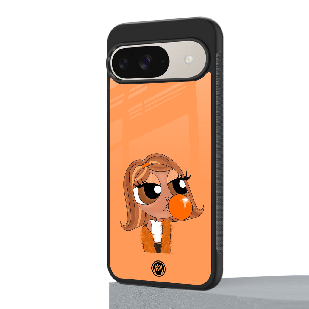 orange tote powerpuff girl back phone cover | glass case for google pixel 9