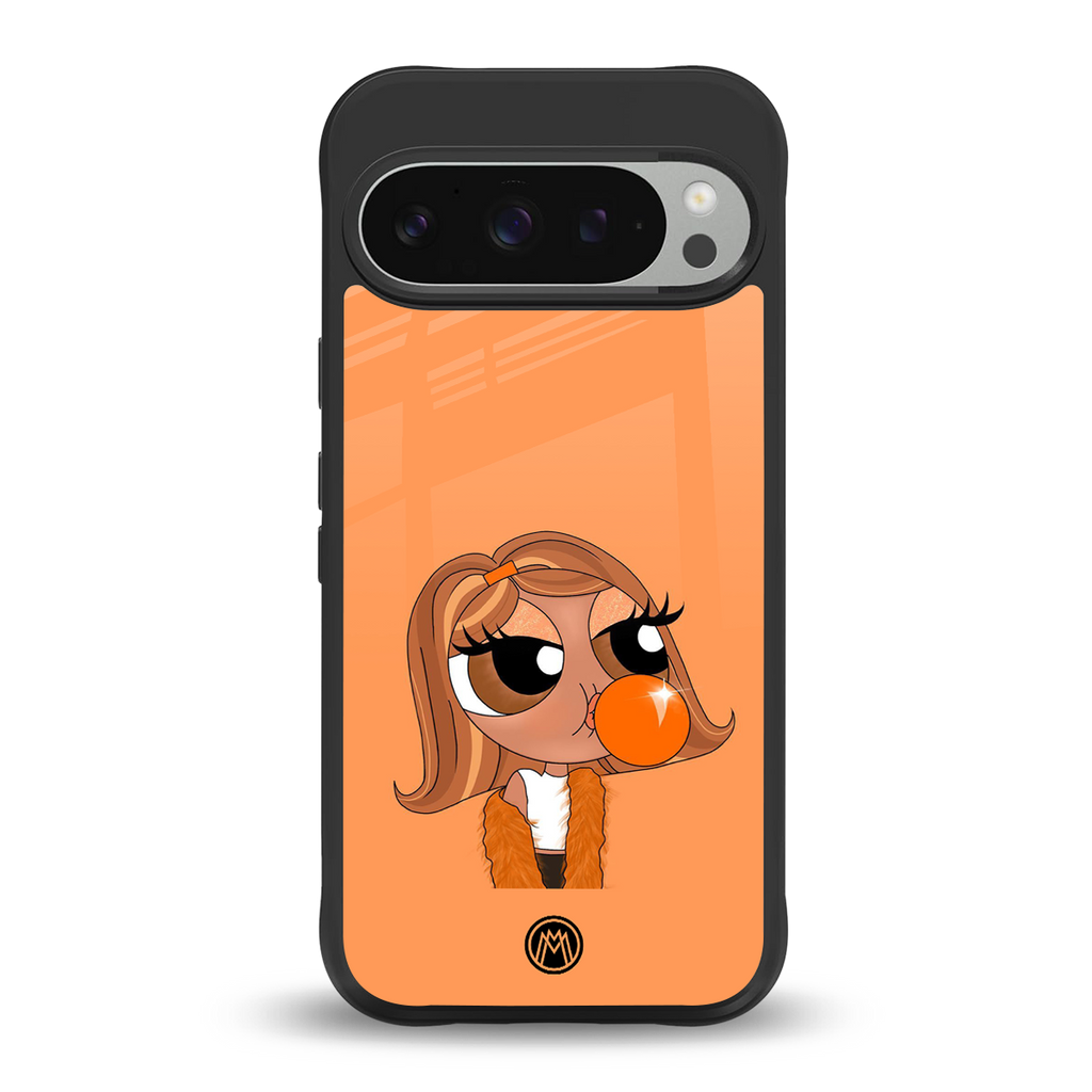 orange tote powerpuff girl back phone cover | glass case for google pixel 9 pro