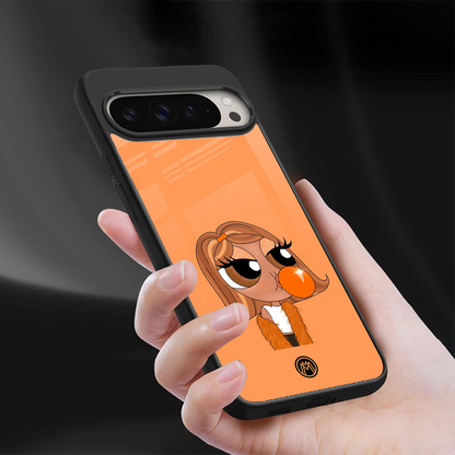 orange tote powerpuff girl back phone cover | glass case for google pixel 9 pro