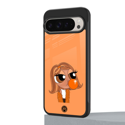 orange tote powerpuff girl back phone cover | glass case for google pixel 9 pro