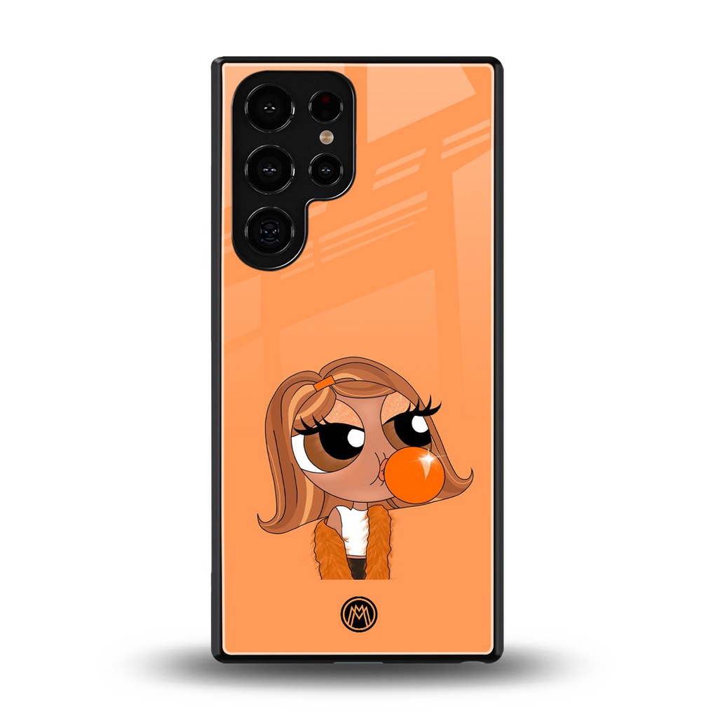 orange tote powerpuff girl back phone cover | glass case for samsung galaxy s25 ultra