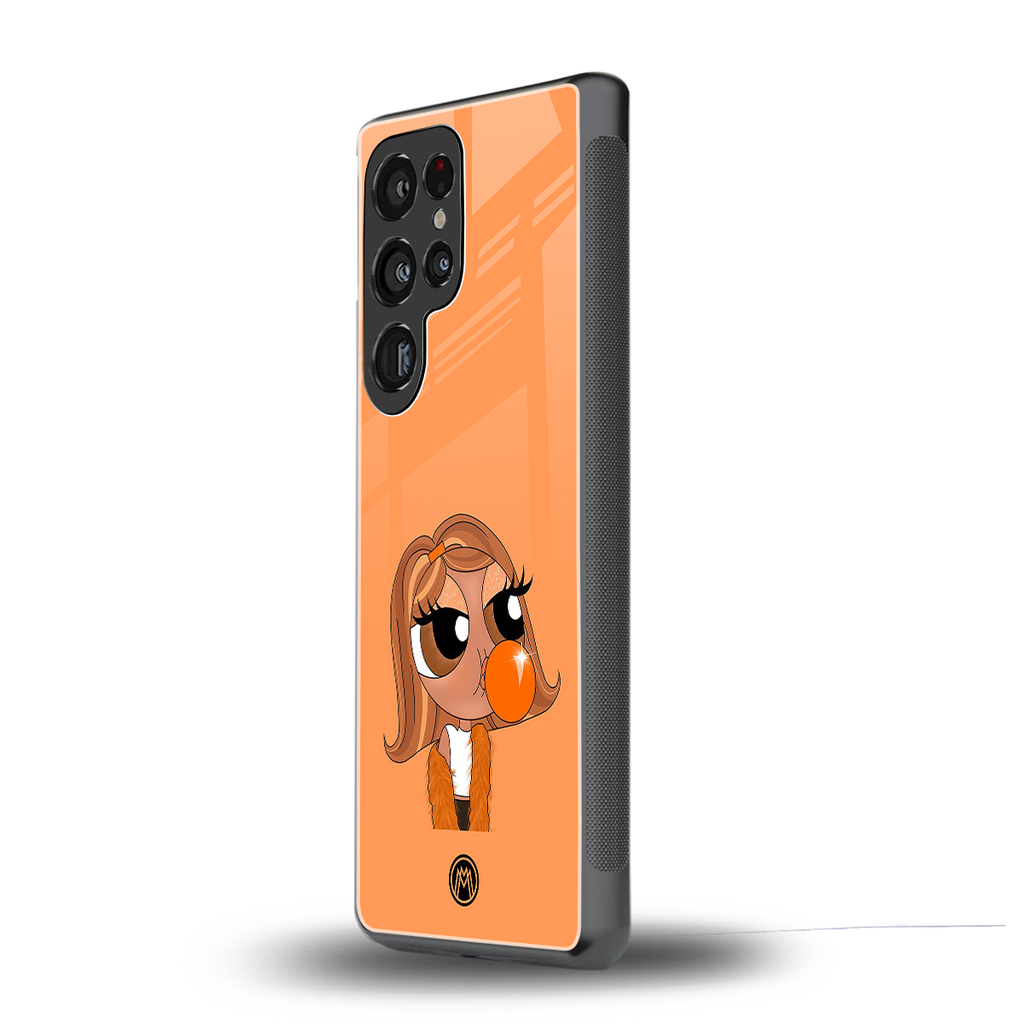 orange tote powerpuff girl back phone cover | glass case for samsung galaxy s25 ultra