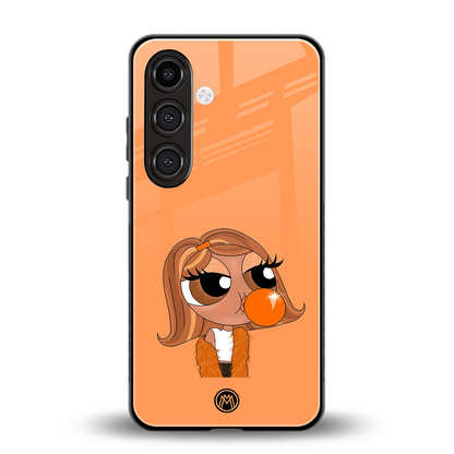 orange tote powerpuff girl back phone cover | glass case for samsung galaxy s24 fe