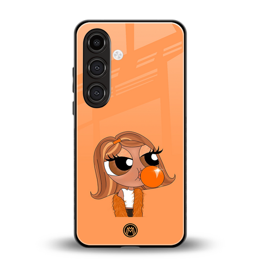 orange tote powerpuff girl back phone cover | glass case for samsung galaxy s24 fe