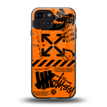 orange travis scott x anti social social club back phone cover | glass case for iphone 13 mini