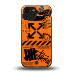 orange travis scott x anti social social club back phone cover | glass case for iphone 13 mini