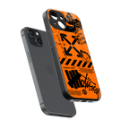 orange travis scott x anti social social club back phone cover | glass case for iphone 13 mini