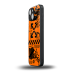 orange travis scott x anti social social club back phone cover | glass case for iphone 13 mini
