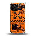 orange travis scott x anti social social club back phone cover | glass case for iphone 13 pro max