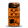 orange travis scott x anti social social club back phone cover | glass case for iphone 13