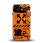 orange travis scott x anti social social club back phone cover | glass case for iphone 13