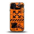 orange travis scott x anti social social club back phone cover | glass case for iphone 15 plus