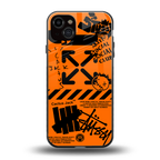 orange travis scott x anti social social club back phone cover | glass case for iphone 14 plus