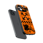 orange travis scott x anti social social club back phone cover | glass case for iphone 15 plus