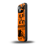 orange travis scott x anti social social club back phone cover | glass case for iphone 15 plus