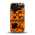orange travis scott x anti social social club back phone cover | glass case for iphone 15 pro