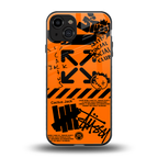 orange travis scott x anti social social club back phone cover | glass case for iphone 15