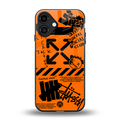 orange travis scott x anti social social club back phone cover | glass case for iphone 16 plus