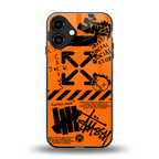 orange travis scott x anti social social club back phone cover | glass case for iphone 16 plus