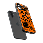 orange travis scott x anti social social club back phone cover | glass case for iphone 16 plus
