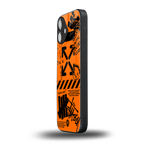 orange travis scott x anti social social club back phone cover | glass case for iphone 16 plus