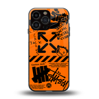 orange travis scott x anti social social club back phone cover | glass case for iphone 16 pro max
