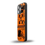 orange travis scott x anti social social club back phone cover | glass case for iphone 16 pro max
