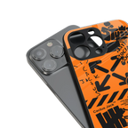orange travis scott x anti social social club back phone cover | glass case for iphone 15 plus