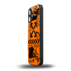 orange travis scott x anti social social club back phone cover | glass case for iphone 16