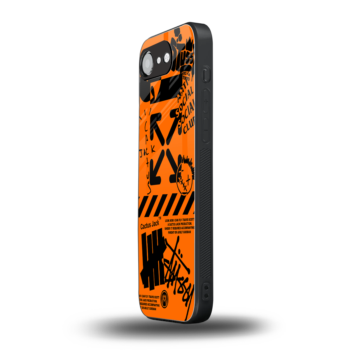 orange travis scott x anti social social club back phone cover | glass case for iphone 16e