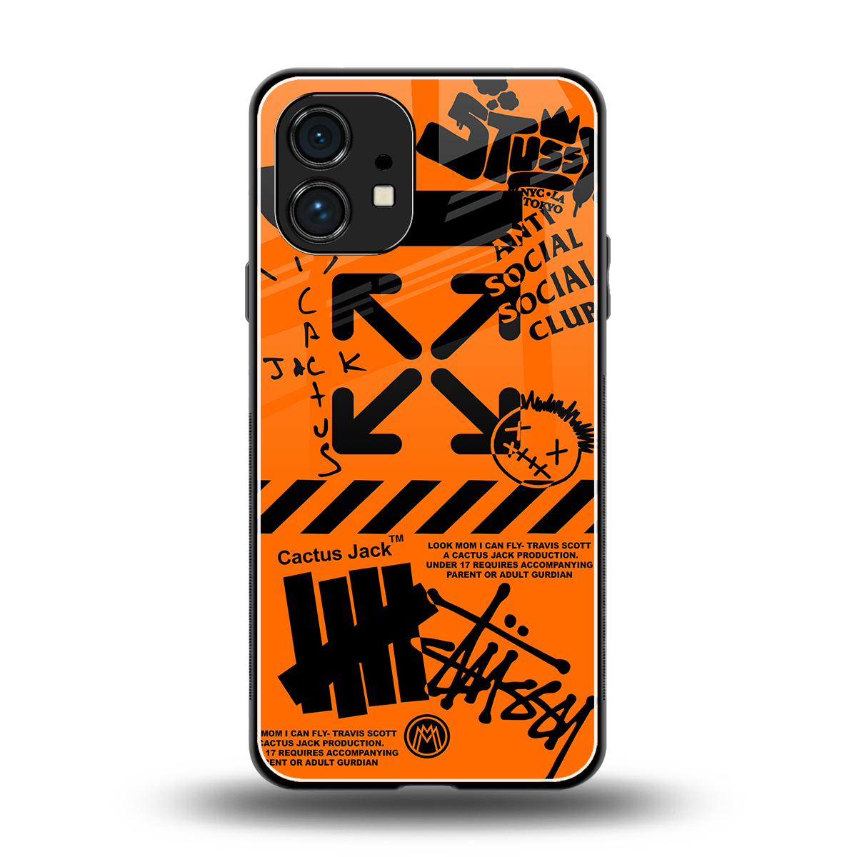 orange travis scott x anti social social club back phone cover | glass case for nothing phone 1