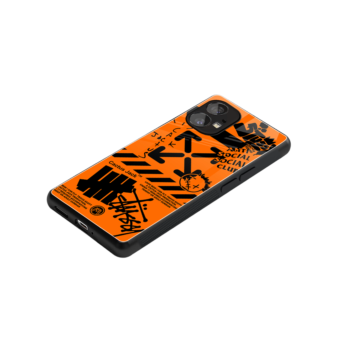 orange travis scott x anti social social club back phone cover | glass case for nothing phone 1