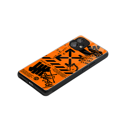 orange travis scott x anti social social club back phone cover | glass case for nothing phone 1