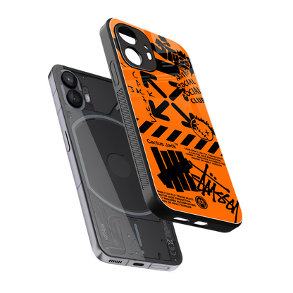 orange travis scott x anti social social club back phone cover | glass case for nothing phone 2