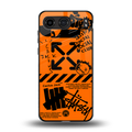 orange travis scott x anti social social club back phone cover | glass case for oneplus nord 4