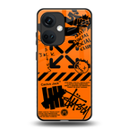 orange travis scott x anti social social club back phone cover | glass case for oneplus nord ce 3