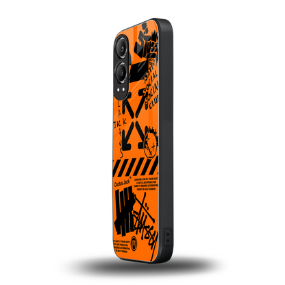 orange travis scott x anti social social club back phone cover | glass case for oneplus nord ce 4 lite