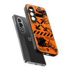 orange travis scott x anti social social club back phone cover | glass case for oneplus nord ce 4