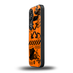 orange travis scott x anti social social club back phone cover | glass case for oneplus nord ce 4