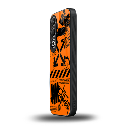 orange travis scott x anti social social club back phone cover | glass case for oneplus nord ce 4