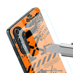 orange travis scott x anti social social club back phone cover | glass case for oneplus nord ce 4
