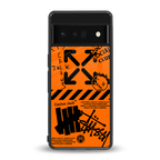 orange travis scott x anti social social club back phone cover | glass case for google pixel 6 pro