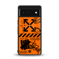 orange travis scott x anti social social club back phone cover | glass case for Google Pixel 6A