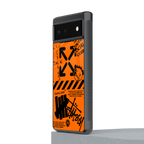 orange travis scott x anti social social club back phone cover | glass case for Google Pixel 6A