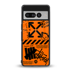 orange travis scott x anti social social club back phone cover | glass case for google pixel 7 pro